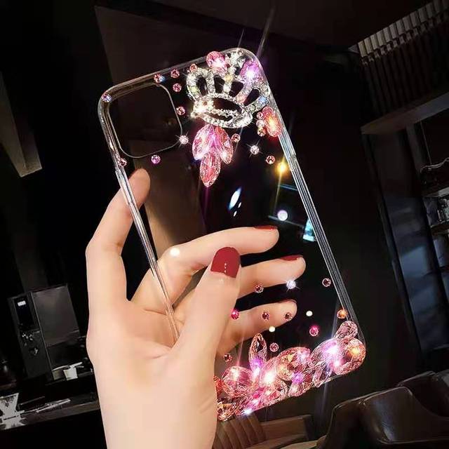 3D Diamond Bling Glitter Rhinestone Crystal Handmade Cover for iPhone 11 12 13 14 15 16 17 Mini Plus Pro Max Mobile Phone Case
