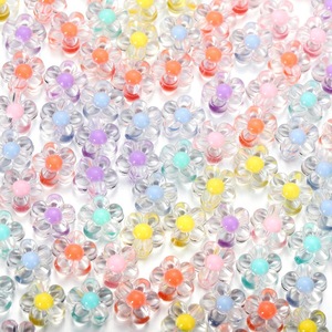 Acrylic Flower Beads Transparent Internally Colored Glossy Loose <b>Spacer</b> For Bracelet Making DIY Jewelry Accessories - Product Image 1
