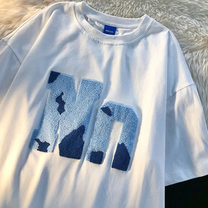 Camiseta de Manga Corta para Hombre, 100% Algodón, Cuello Redondo, Tejido Waffle, Estampada, Estilo Casual Urbano - Product Image 4