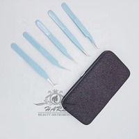 Ensemble de pinces à épiler professionnelles en acier inoxydable pour extensions de cils, antidérapantes, couleur personnalisée, étiquette privée, pointe lisse, longueur 10 mm