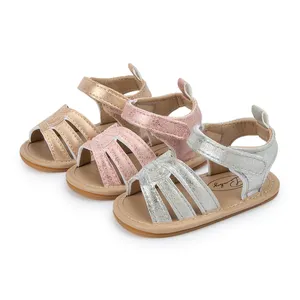 New Fashion Outdoor Infant Baby Summer Breathable Reflective PU Leather Walking Shoes Baby Sandals