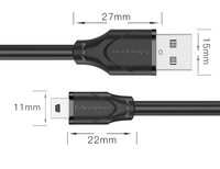 Kabel Mini USB T Port Braided USB 2.0 Pengisian Cepat dan Transfer Data untuk Kamera Mobil, Pemutar MP3, Hard Drive, Ponsel Android
