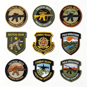 Patch brodé à fil épais avec dos auto-agrippant, patch personnalisé avec logo pour équipement de plein air et vêtements, usine OEM - Product Image 3