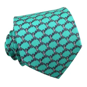Holiday Best Gift Mens Luxury Unique Fashion Necktie Custom Digital Print Clever Monkey Teal Pure Silk Ties With Animal Print