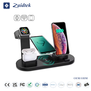 <span class=keywords><strong>Chargeur</strong></span> <span class=keywords><strong>sans</strong></span> <span class=keywords><strong>fil</strong></span> 4 en 1 avec socle de chargement et support de bureau pour téléphones mobiles 15W Charge rapide pour montres écouteurs - Product Image 1