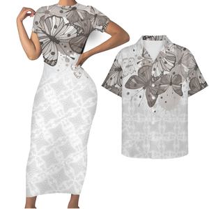 Livraison directe, ensembles de vêtements de couple hawaïens d'été personnalisés, t-shirts pour hommes, vêtements pour femmes grandes tailles - Product Image 2