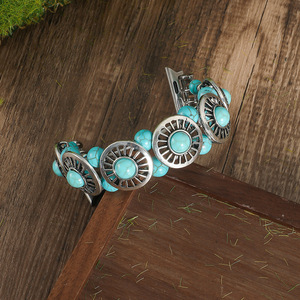 Correa de Reloj Inteligente Estilo Western con Conchos Plateados Vintage <span class=keywords><strong>y</strong></span> Turquesa para <span class=keywords><strong>Apple</strong></span> <span class=keywords><strong>Watch</strong></span> - Product Image 6