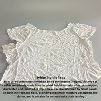 Chiffons industriels en coton blanc recyclé, type T-shirt tricoté, pour absorption d'huile, lingettes en coton blanc, chiffons de nettoyage