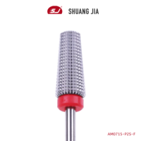 SHUANGJIA professionnel 6.8mm foret à ongles fraise en carbure incrusté de diamants pour manucure électrique Gel et accessoire de polissage en acier