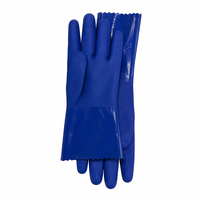 Gants en PVC micro-sableux bleus de 27 cm pour l'approvisionnement mondial, prix de gros, imperméables, résistants à l'huile, protection chimique pour le travail industriel