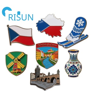 Usine tchèque républicain Prague voyage Souvenir broche Badge aimant personnalisé république tchèque carte drapeau chapeau casquette épinglette insigne emblème - Product Image 1