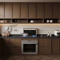 Spécifications de conception : Armoire de cuisine murale de style européen avec poignées pour projets d'aménagement intérieur d'appartements de luxe