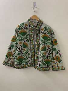 เสื้อคลุมผ้าฝ้ายทอมือลายสัตว์ปักแบบซูซานี ระบายอากาศได้ดี สไตล์โบโฮ สำหรับผู้หญิง - Product Image 1