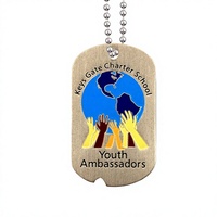 Étiquettes d'identification pour animaux de compagnie en acier inoxydable, design OEM ODM, logo 3D en relief, peintes en couleur, pour chiens et chats, avec anneau porte-clés séparé