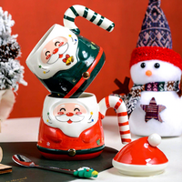 Mug en émail de 380 ml, motif Père Noël, résistant aux hautes températures, cadeau de Noël, souvenir peint à la main