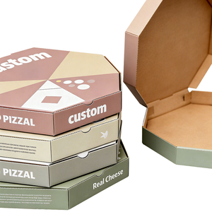 Boîtes alimentaires octogonales en papier kraft personnalisées avec impression quadricolore, emballage rigide pour pizza ou dessert - Product Image 2