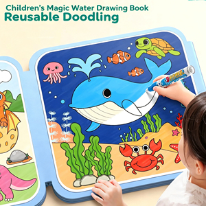 Livre de <span class=keywords><strong>coloriage</strong></span> magique à l'eau réutilisable, best-seller, pour enfants, jouet éducatif à base de papier pour dessiner et peindre à l'eau - Product Image 2