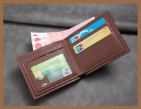 Dompet Pendek Lipat Dua Multi-Kartu Pria, Kulit PU Modis Bermotif Geometris, Ringan dan Sederhana, dengan Lapisan Poliester