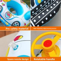 Siège flottant gonflable en PVC pour bébé, anti-chute, avec volant simulé, pour la natation des nourrissons, disponible en stock transfrontalier