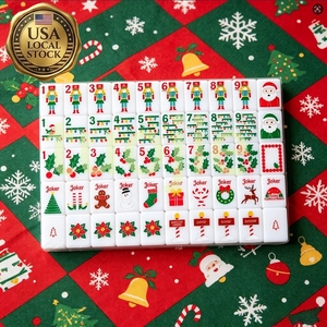 Christmas-themed Design Flowing Engraved Luxury Set American Mahjong Tiles for Indoor <b>Entertainment</b> - Product Image 1