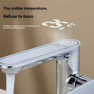 Feidu hiện đại thông minh hiển thị kỹ thuật số đồng gốm van lõi đơn lỗ phòng tắm lưu vực Vòi Nước Cảm ứng nóng/lạnh tính năng nước - Product Image 2