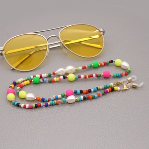 Multi Color Tiny Miyuki Beaded Pearl String Beads <span class=keywords><strong>Lunettes</strong></span> Facemasking Chain Holder Glasses Handmade Eyewear Chains Accessories - Product Image 1