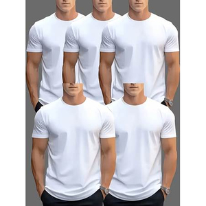 T-shirts basiques pour hommes 100% coton de haute qualité, col rond, manches courtes, décontractés, doux, respirants, confortables pour tous les jours - Product Image 6