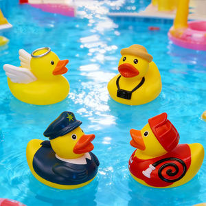 Personalizada masa impresa PVC 9 centímetros de gran tamaño de goma en forma de pato bañera juguetes de baño que incorporan diseños de patrones - Product Image 3