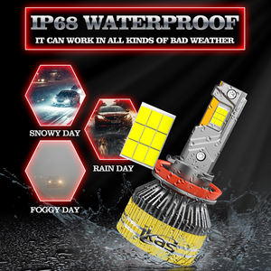 IKAS fábrica alta calidad 120W 240W 50000LM LED faros H11 coche H1 H3 H4 H7 3 tubos de cobre <span class=keywords><strong>rojo</strong></span> lámpara Led para motocicletas coches - Product Image 3