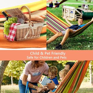 Hamaca Individual/Doble de Lona de Algodón, para 1-2 Personas, Capacidad de Peso de 300 kg, Tela Suave, Plegable, Resistente, Portátil, Ultraligera, para Verano - Product Image 3