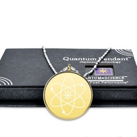 Prix d'usine, pendentif énergétique quantique 4 en 1, or, argent, pierre de tourmaline noire, acier inoxydable, bijoux, design Terre, plaqué or