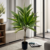 Árbol Artificial de Sansevieria, 2 Piezas, Estilo Nórdico, Decoración de Plantas de Polietileno, Graduación, Año Nuevo, Autorriego, Orificio de Drenaje, Decoración del Hogar