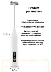 Batteur à œufs électrique, mousseur à lait, mélangeur de lait pour café domestique, outil de pâtisserie, mixeur, machine à mousse - Product Image 6