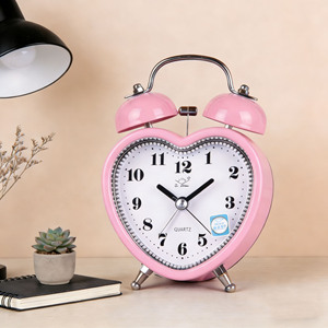Reloj <span class=keywords><strong>Despertador</strong></span> de Escritorio con Forma de Corazón de Cuarzo para Niños, Reloj <span class=keywords><strong>Despertador</strong></span> Mini Silencioso Ultrafuerte - Product Image 6