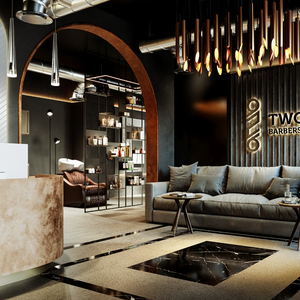 Erkek Salon dükkanı iç tasarım fikirleri özel lüks berber mağaza sergileme mobilyası ahşap kuaför istasyonu - Product Image 6