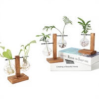 Vase hydroponique créatif transparent pour la culture aquatique de roses vertes, en verre, design simple et moderne pour la maison
