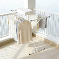 Séchoir à linge pliable à suspendre sur la porte, sans perçage, en métal blanc, pour appartement de petite taille ou location