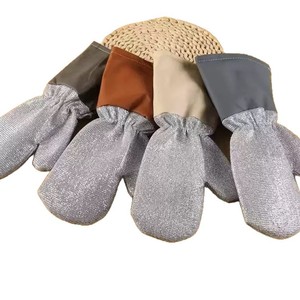 Gants de vaisselle en fil d'argent extra longs, épais, résistants à l'eau, pour le nettoyage de la cuisine, couleur unie, usage domestique - Product Image 5