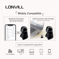 Escáner de código de barras de escritorio inalámbrico dual LONVILL 1280*800 de 800 millones de píxeles, 2000 mAh, batería de ultra larga duración, Bluetooth 2.4G