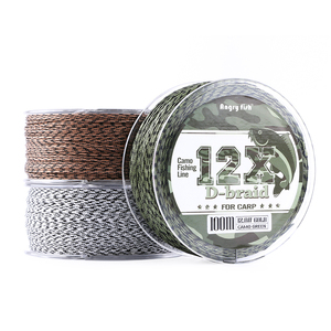 Ligne <span class=keywords><strong>de</strong></span> pêche flottante tressée Angryfish <span class=keywords><strong>12</strong></span> brins D-Braid, <span class=keywords><strong>100</strong></span> mètres, motif camouflage, pour la pêche en lac, rivière, ruisseau et océan - Product Image 3