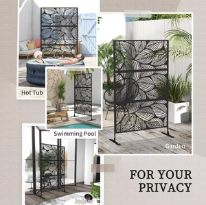 Panneaux de jardin et séparateurs de pièce autoportants en métal résistant aux intempéries, style Art Déco, pour usage intérieur/extérieur, personnalisables - Product Image 4