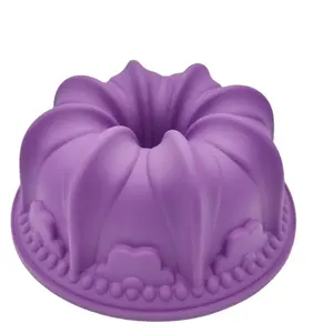 Custom High Quality Classic Nonstick Flower Cake Pan Mold Silicone Bundt Cake Pan