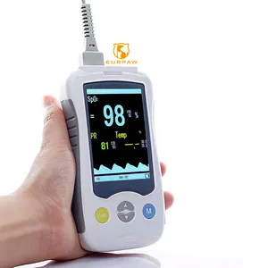 EUR EET Layar LCD 2.4 Inci Digital Genggam Dokter Hewan Kabel Oksimeter Monitor Dokter Hewan untuk Klinik