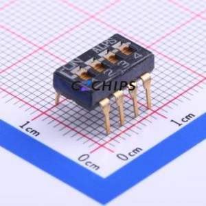 SSGM240100 DIP Switch Through hole Component (THT) Switch Flat Toggle, Groove Type Single Pole Single Throw 4 2.54mm - Product Image 1
