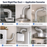 Conduit flexible semi-rigide en acier inoxydable de qualité industrielle, longueur/diamètre personnalisable, utilisation scolaire et hospitalière, 10 m