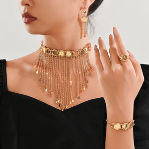 YIYI Islâmico do Oriente Médio Popular Estilo Quatro Peças Banhado A Ouro Conjunto de Jóias Moda Exquisite Wedding & Party Gift das Mulheres - Product Image 5