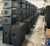 Système de sonorisation PA avec enceintes line array passives haute définition, double subwoofer de 18 pouces, 1200W/2400W, utilisation professionnelle en extérieur
