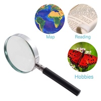 Low Vision Aid Handheld Magnifier Diameter 50mm Magnifying Glass with Metal Frame