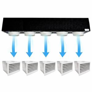 Rejilla de Ventilación de Poliuretano de 5 Zonas con Ducto de Espuma, Rejilla de PVC, Flujo de Aire de 900 CFM, Diseño Minimalista, Fácil Instalación, Sistema HVAC - Product Image 1