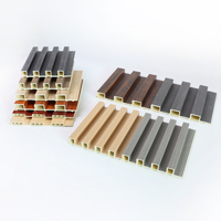 SONSILL Coloré Grain De Bois Pvc Revêtement Revêtement 10 Conceptions Panneau Mural Cannelé Plaque Panneau Mural Échantillon